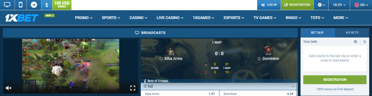 1xBet Dota 2