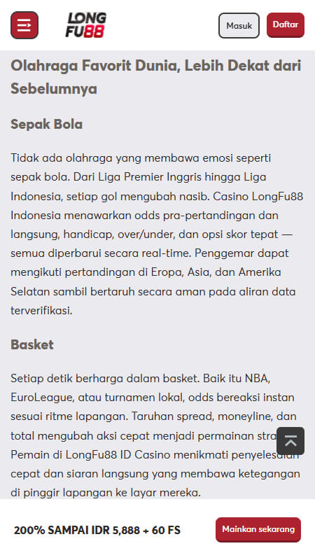 Longfu88 sports Indonesia